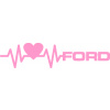SAMOLEPKA Srdeční tep 026 pravá Ford (24 - světle růžová) NA AUTO, NÁLEPKA, FÓLIE, POLEP, TUNING, VÝROBA, TISK, ALZA