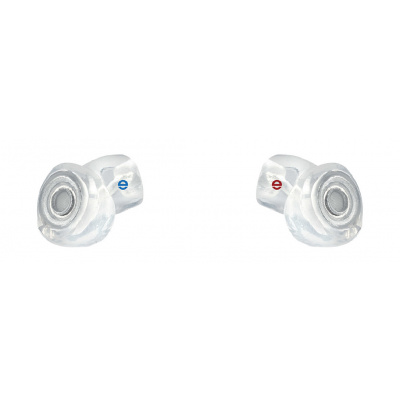 egger ePRO-ER špunty do uší na míru 1 pár Utlumení (SNR): 15 dB, Úchyt: bez úchytu (nelze zvolit spojovací lanko), Barva tlumících filtrů: Modrá (levé ucho) / Červená (pravé ucho) Špunty na míru pro m