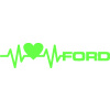 SAMOLEPKA Srdeční tep 026 pravá Ford (71 - Fluorescentní zelená) NA AUTO, NÁLEPKA, FÓLIE, POLEP, TUNING, VÝROBA, TISK, ALZA