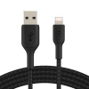 Belkin CAA002bt1MBK oplétaný USB-A - Lightning, 1m, černý