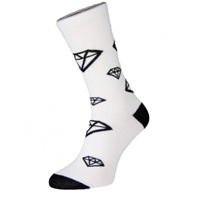 Coolsocks ponožky DIAMONDS WHITE