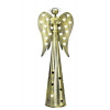 Lepaso Plechový srdíčkový anděl na čajovou svíčku, 53 cm, champagne (123161 015 BNM-75-00153-21 anděl CH 53cm)