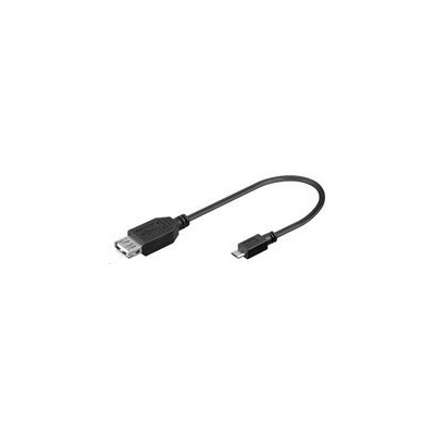 Redukce PremiumCord USB A(F) - micro USB (M) OTG, 0,2m, černý (kur-14)