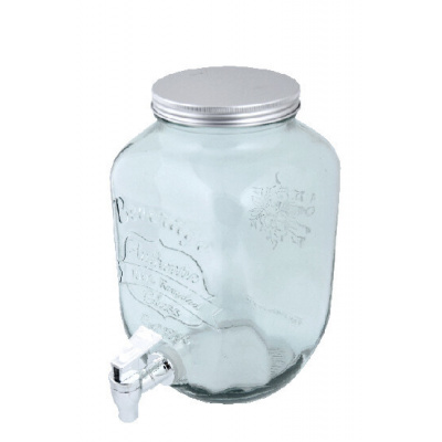 Nádoba na vodu s kohoutkem "EST 1896" 4L, čirá (balení obsahuje 1ks)|Vidrios San Miguel|Recycled Glass