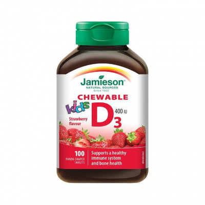 JAMIESON Vitamín D3 Kids jahoda 100 cuc. tablet