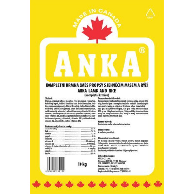 ANKA Lamb and Rice - 18kg