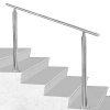 Fiqops schodišťové zábradlí zábradlí z nerezové oceli zábradlí zábradlí schody Ø42mm pro schody balkon vnitřní a venkovní 150CM s bez příček