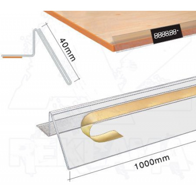 A-Z Reklama CZ Samolepící cenovková regálová lišta se zábranou 40x1000mm