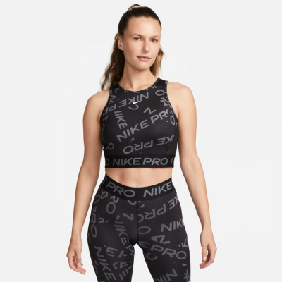 Nike Pro Dri-FIT Women's Crop Printed Tank Top Black AOP 10 (S)