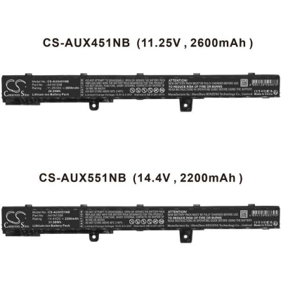 Cameron Sino Baterie pro Asus X551C, X551CA, X451MA, X551MA a další, 2600 mAh, 11,25V, Li-Ion CS-AUX451NB
