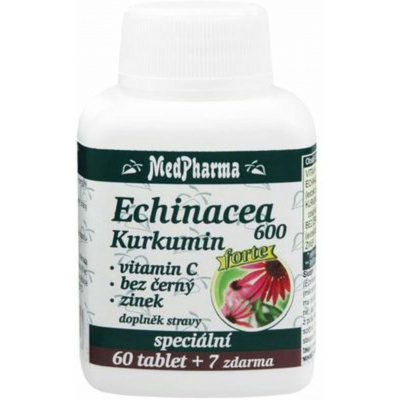 MedPharma Echinacea 600 Forte+kurkumin+vit.C+bez černý+zinek 67 tablet