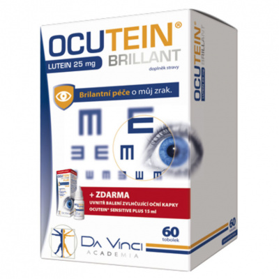 OCUTEIN Brillant Lutein 25 mg DaVinci 60 tobolek + kapky ZDARMA