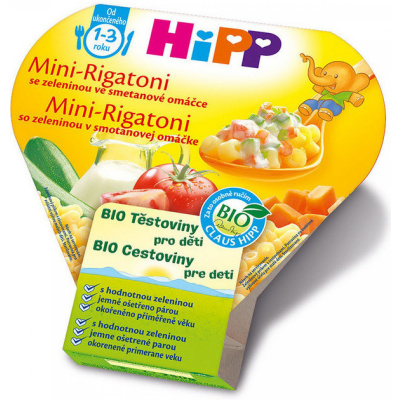 HiPP TĚSTOVINY BIO Mini-Rigatoni se zeleninou 250g