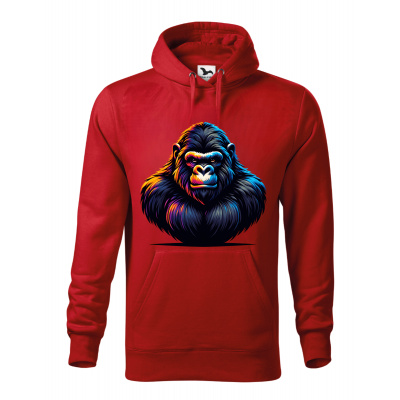 Pánská mikina - Ape | Opice Barva: Červená, Velikost: 3XL