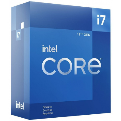 Intel Core i7-12700F Procesor, 12 jader, 20 vláken, max. 4,9GHz, 25MB, LGA1700, 65W TDP, bez GPU, BOX BX8071512700F