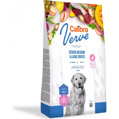 Calibra Dog Verve GF Senior M&L Chicken&Duck 2kg (Pro starší psy středních a velkých plemen. S kuřetem. )