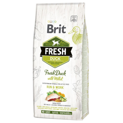 Brit Fresh Duck with Millet Active Run & Work - výhodné balení: 2 x 12 kg