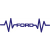 SAMOLEPKA Srdeční tep 027 Ford (22 - střední modrá) NA AUTO, NÁLEPKA, FÓLIE, POLEP, TUNING, VÝROBA, TISK, ALZA