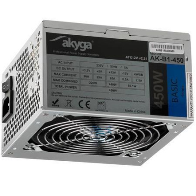 Akyga ATX Zdroj 450W Basic ventiláror 120mm P4 3xSATA, AK-B1-450