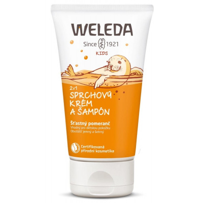 Weleda 2v1 sprchový krém a šampón šťastný pomeranč 150 ml