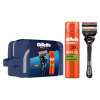 Gillette Pro Glide holící strojek + náhradní hlavice 2 ks + Fusion 5 Ultra Sensitive gel na holení 200 ml + etue dárková sada