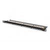 Digitus CAT 6 Patch Panel, nestíněný, 24 portů RJ45 s uzávěrem, 8P8C, LSA, 0,5U, 19 "montáž do - DN-91624U-SL-SH