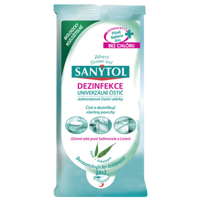 Sanytol Dezinfekce jednorázové čistící utěrky s vůní eukalyptu, 24 ks