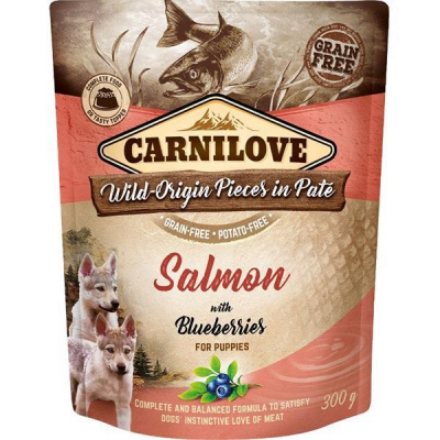 Carnilove Dog Pouch Paté Salmon with Blueberries for Puppies 300 g