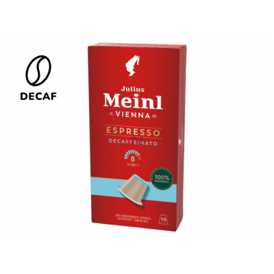 Kompostovatelné kávové kapsle bezkofeinové Julius Meinl INSPRESSO Espresso Decaf do Nespresso 10ks