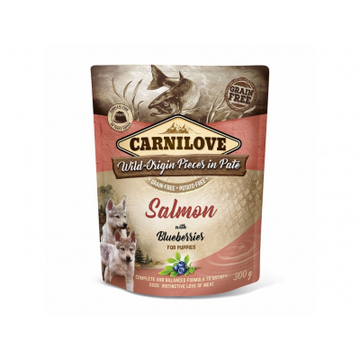 Carnilove Dog Pouch Paté Salmon with Blueberries for Puppies 300g