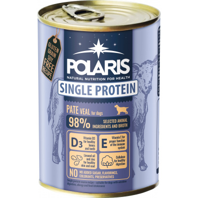 Polaris Single Protein Paté konzerva pro psy telecí 6x400g