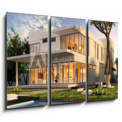 Obraz 3D třídílný - 105 x 70 cm - The dream house Dům snů