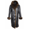 Kožený měkký dámský zimní dlouhý kabát JULIA S.ROMA L*
