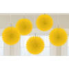 Amscan Závěsné dekorace rozety žluté mini, 5 ks