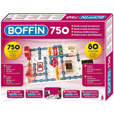 Boffin 750 elektronická stavebnice 750 projektů na baterie 80ks v krabici - 56066