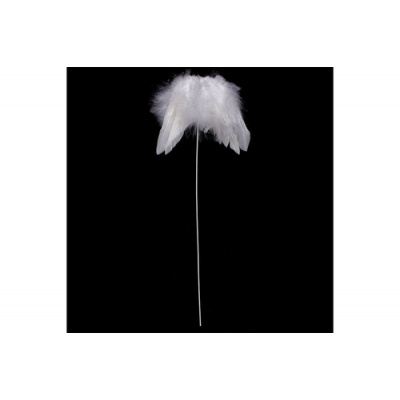 Autronic Andělská křídla z peří -zápich barva bílá baleno 12 ks v polybag Cena za 1 AK6105-WH