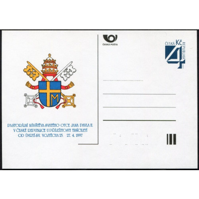 Česká pošta (1997) CDV 22 ** - P 23 - Návštěva Papeže Jana Pavla 2.