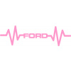 SAMOLEPKA Srdeční tep 027 Ford (24 - světle růžová) NA AUTO, NÁLEPKA, FÓLIE, POLEP, TUNING, VÝROBA, TISK, ALZA