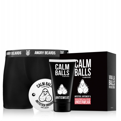 Angry Beards Underwear Antisweat deodorant v krému na intimní partie 150 ml + Antistick gel na intimní partie pro muže 100 ml + Balls Holder M dárková sada