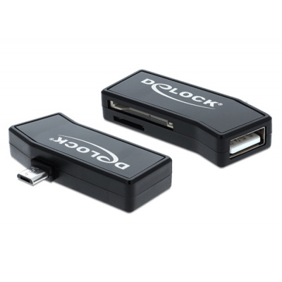 687099 - DeLock Delock Micro USB OTG čtečka karet + 1 x USB Port - 91730