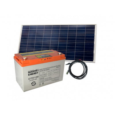 Výhodný set Goowei Energy OTD100 100Ah, 12V a solární panel Victron Energy 115Wp / 12V