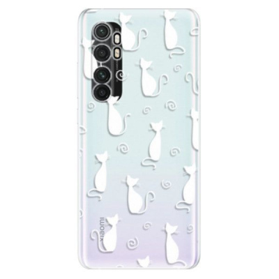 iSaprio Silikonové pouzdro - Cat pattern 05 - white pro Xiaomi Mi Note 10 Lite