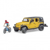 Bruder 02543 Jeep Wrangler Rubicon Unlimited s horským kolem a cyklistou