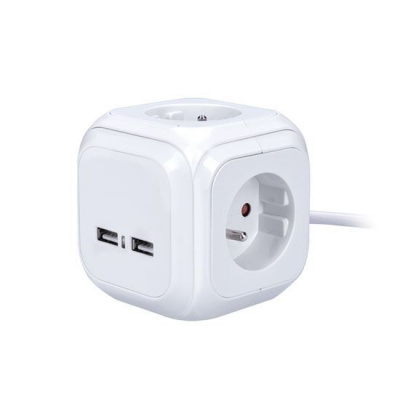 Philips SPN3032WA/10 Multiprise 3 Prises Schuko + 2 USB 2m