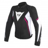 dámská moto bunda DAINESE AVRO D2 LADY TEX black/white/fucsia Velikost: 40