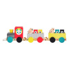 Petit Collage Dřevěný vláček s čísly a zvířecími kamarády (Rozměry: 9x36,5x6,5 cm Rozměry balení: 10x38x7 cm Věk: 1,5+ Materiál: dřevo, recyklovatelné obaly Obsahuje: 1 lokomotivu, 2 vagónky a 2 zvíře