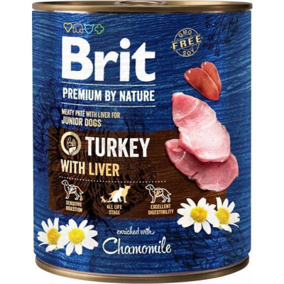 Brit Premium by Nature Dog konz. - Turkey with Liver 800 g
