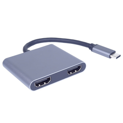 PremiumCord MST adaptér USB-C na 2x HDMI, USB3.0, PD, rozlišení 4K a FULL HD 1080p ku31hdmi13