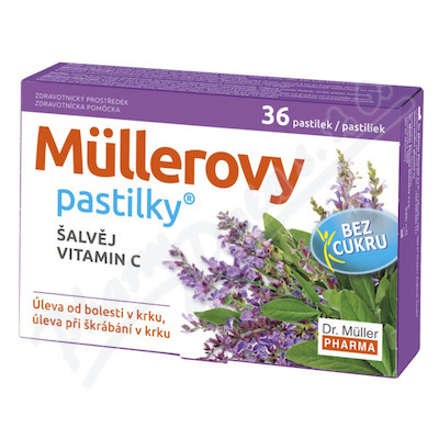 Dr. Müller Müllerovy pastilky se šalvějí a vitaminem C 36 ks