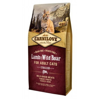 Carnilove CAT Lamb & Wild Boar for Adult Cats - Sterilised 6kg